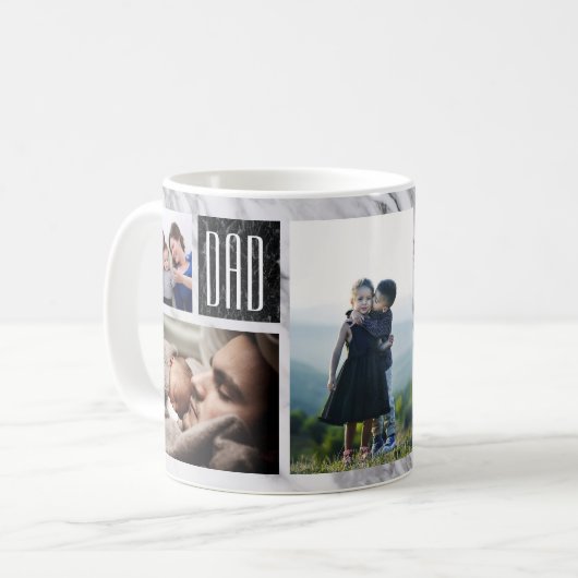 Modern Marble Vaderdag Foto Koffiemok (Voorkant links)