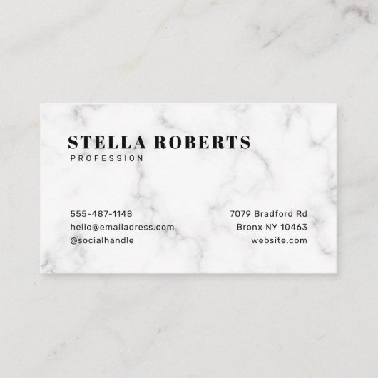 Modern Marble Visitekaartje (Achterkant)