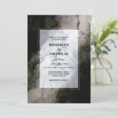 Modern Marble Wedding Kaart (Staand voorkant)