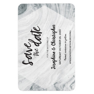 Modern Marble Wedding Save the date Magneet