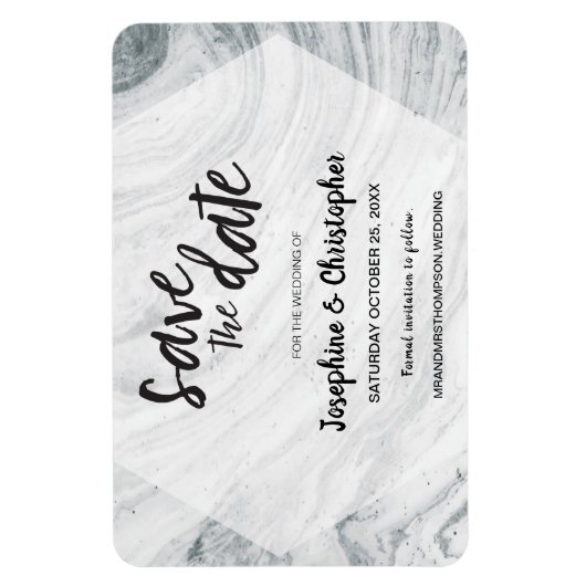 Modern Marble Wedding Save the date Magneet (Verticaal)