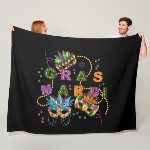 Modern Mardi Gras Fleece Deken