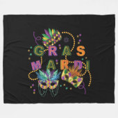 Modern Mardi Gras Fleece Deken (Voorkant (Horizontaal))