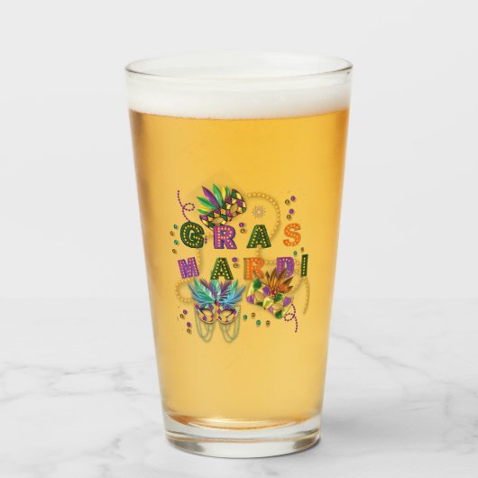 Modern Mardi Gras Glas (Voorkant gevuld)