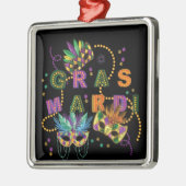 Modern Mardi Gras Metalen Ornament (Links)