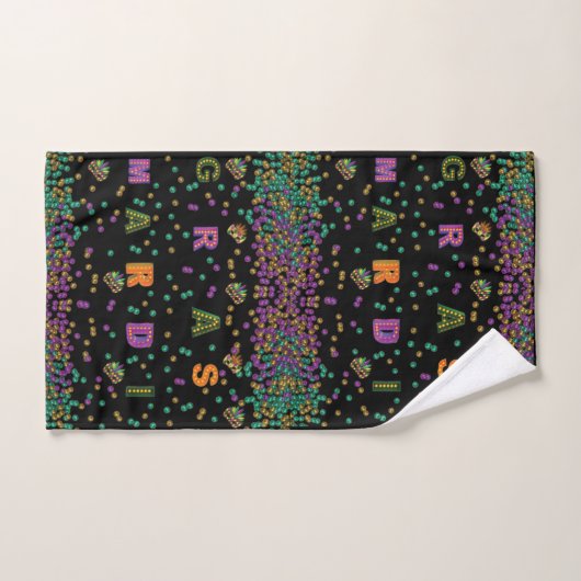 Modern Mardi Gras Pattern Bad Handdoek (Handdoek)