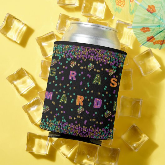 Modern Mardi Gras Pattern Blikjeskoeler (Insitu Zomer)