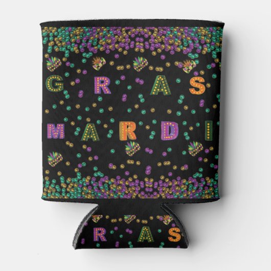 Modern Mardi Gras Pattern Blikjeskoeler (Voorkant)