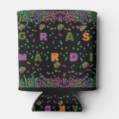 Modern Mardi Gras Pattern Blikjeskoeler (Achterkant)