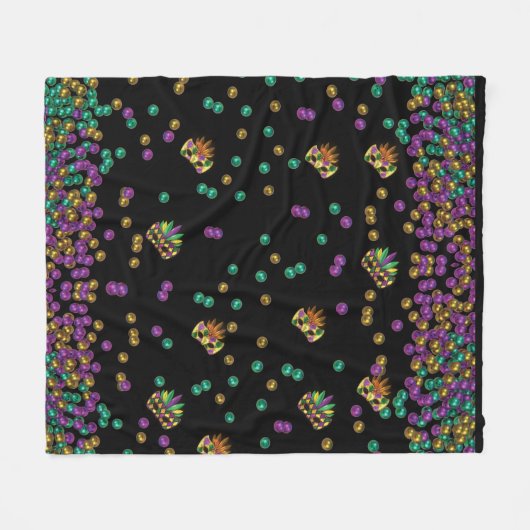 Modern Mardi Gras Pattern Fleece Deken (Voorkant (Horizontaal))