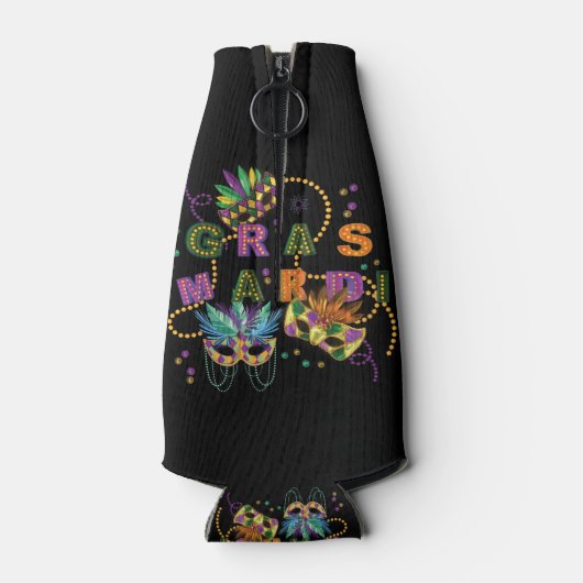 Modern Mardi Gras Pattern Flesjeskoeler (Achterkant)