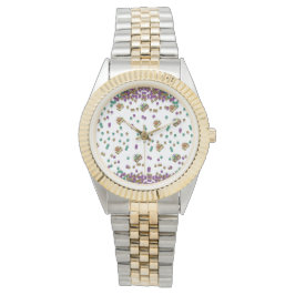 Modern Mardi Gras Pattern Horloge