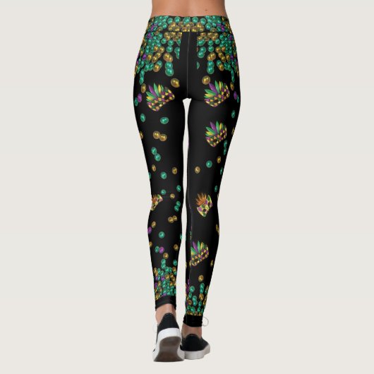 Modern Mardi Gras Pattern Leggings (Achterkant)