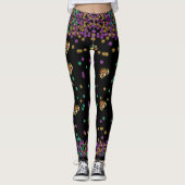Modern Mardi Gras Pattern Leggings (Voorkant)