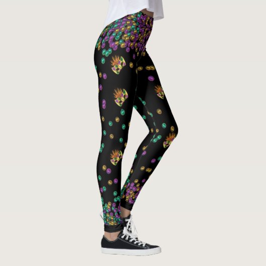 Modern Mardi Gras Pattern Leggings (Rechts)