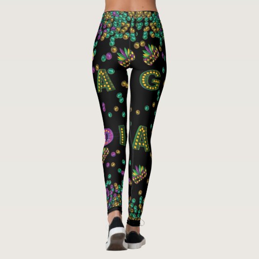 Modern Mardi Gras Pattern Leggings (Achterkant)