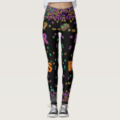 Modern Mardi Gras Pattern Leggings (Voorkant)