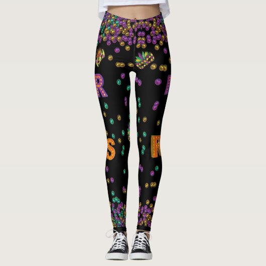 Modern Mardi Gras Pattern Leggings (Voorkant)