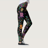 Modern Mardi Gras Pattern Leggings (Rechts)
