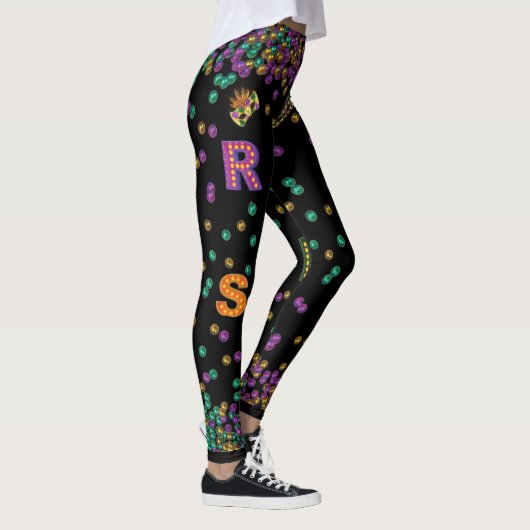 Modern Mardi Gras Pattern Leggings (Rechts)