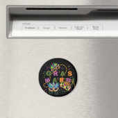 Modern Mardi Gras Pattern Magneet (Insitu (Vaatwasser))