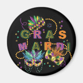 Modern Mardi Gras Pattern Magneet (Voorkant)