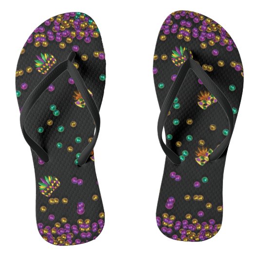 Modern Mardi Gras Pattern Teenslippers (Voetbed)