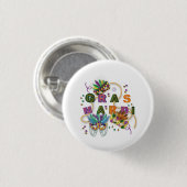 Modern Mardi Gras Ronde Button 3,2 Cm (Voorkant /achterkant)