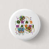 Modern Mardi Gras Ronde Button 3,2 Cm (Voorkant)