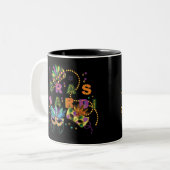 Modern Mardi Gras Tweekleurige Koffiemok (Voorkant links)