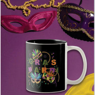 Modern Mardi Gras Tweekleurige Koffiemok