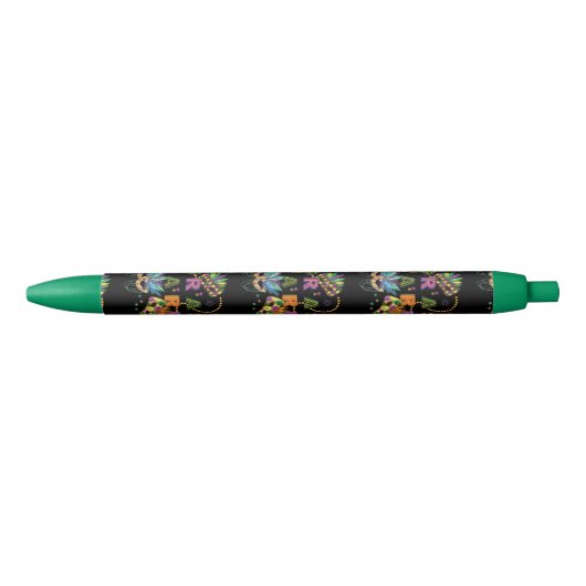 Modern Mardi Gras Zwarte Inkt Pen (Voorkant)