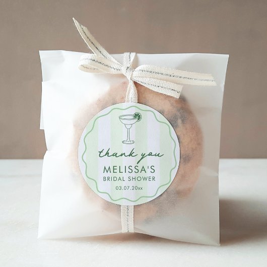 Modern Margaritas Matrimony Bridal Shower Favor Ronde Sticker