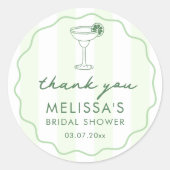 Modern Margaritas Matrimony Bridal Shower Favor Ronde Sticker (Voorkant)