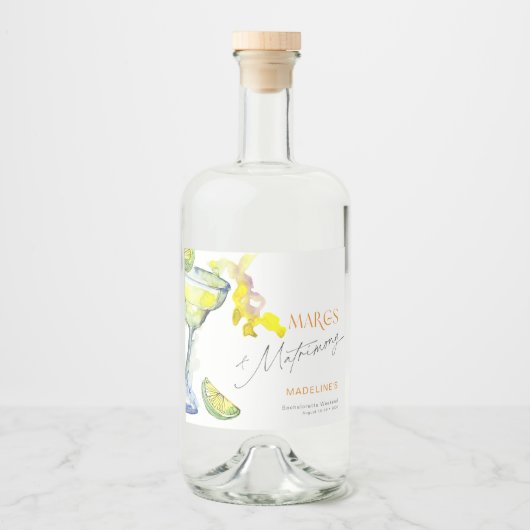 Modern Margs & Huwelijk Bachelorette Weekend Likeurfles Etiket (Voorkant)