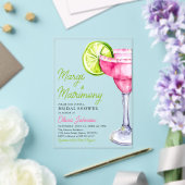 Modern Margs & Matrimony Cocktail Vrijgezellenfees Acryl Uitnodigingen (Insitu (Huwelijk))