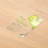 Modern Margs & Matrimony Cocktail Vrijgezellenfees Acryl Uitnodigingen (Laagn)