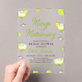 Modern Margs & Matrimony Cocktail Vrijgezellenfees Acryl Uitnodigingen (Insitu (Draagbaar))