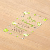 Modern Margs & Matrimony Cocktail Vrijgezellenfees Acryl Uitnodigingen (Laagn)