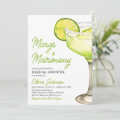 Modern Margs & Matrimony Cocktail Vrijgezellenfees Kaart (Staand voorkant)