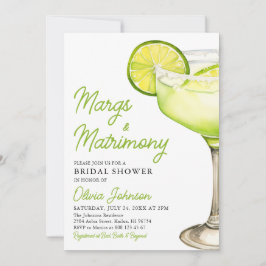 Modern Margs & Matrimony Cocktail Vrijgezellenfees Kaart