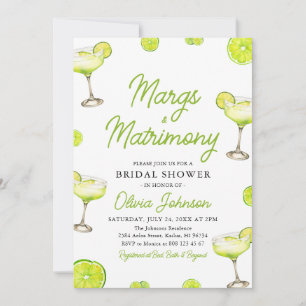 Modern Margs & Matrimony Cocktail Vrijgezellenfees Kaart