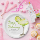 Modern Margs & Matrimony Cocktail Vrijgezellenfees Papieren Bordje (Feest)