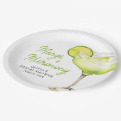 Modern Margs & Matrimony Cocktail Vrijgezellenfees Papieren Bordje (Gekanteld)