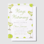 Modern Margs & Matrimony Cocktail Vrijgezellenfees Vellum Uitnodigingen (Offset)