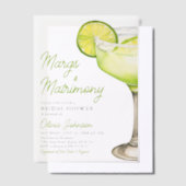 Modern Margs & Matrimony Cocktail Vrijgezellenfees Vellum Uitnodigingen (Offset)