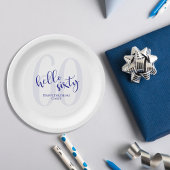 Modern marineblauw 60e verjaardagspapier Bord