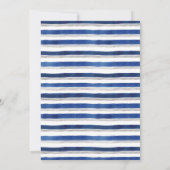 Modern marineblauw bloemengoud Lijst bruiloft Kaart (Achterkant)