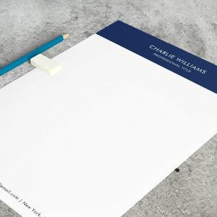 Modern marineblauw dank u na sollicitatiegesprek briefhoofd