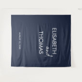 Modern marineblauw eenvoudige elegante bruiloft ac wandkleed (Voorkant (horizontaal))